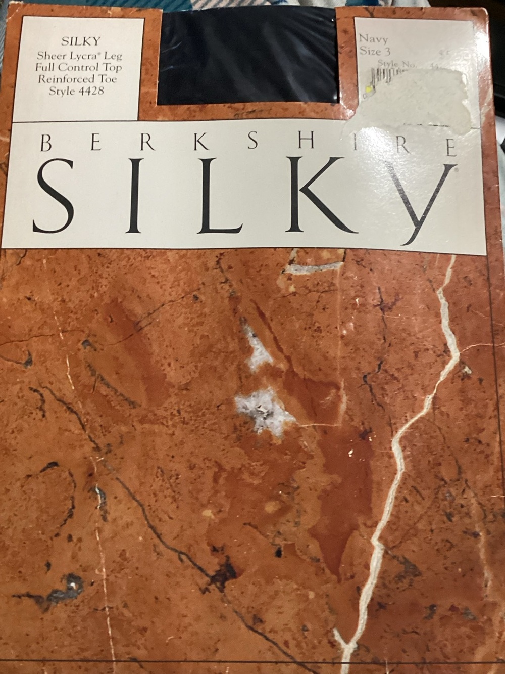 Vintage Berkshire Pantyhose Silky Control Top Reinforced Toe #4428 NAVY size 3